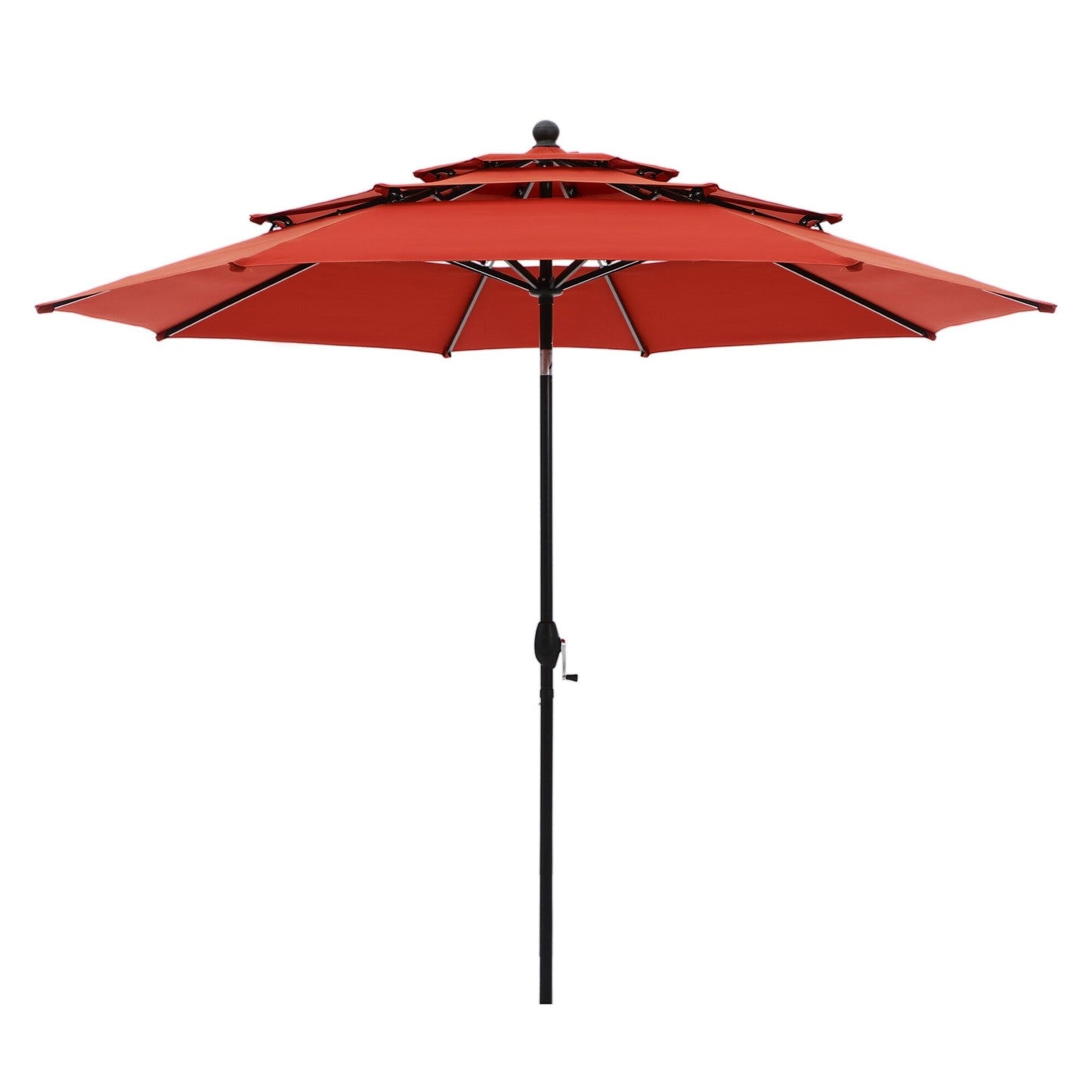 Parasol de terrasse inclinable à 3 niveaux de 10 pieds de MAISON ARTS, parasol d'extérieur à double ventilation avec lumières LED