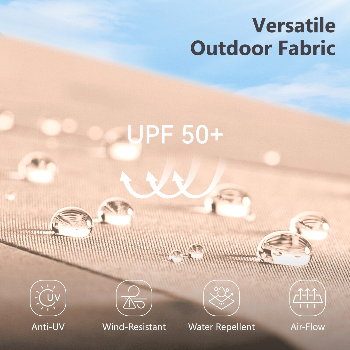 Parasol de terrasse inclinable à 3 niveaux de 10 pieds de MAISON ARTS, parasol d'extérieur à double ventilation avec lumières LED