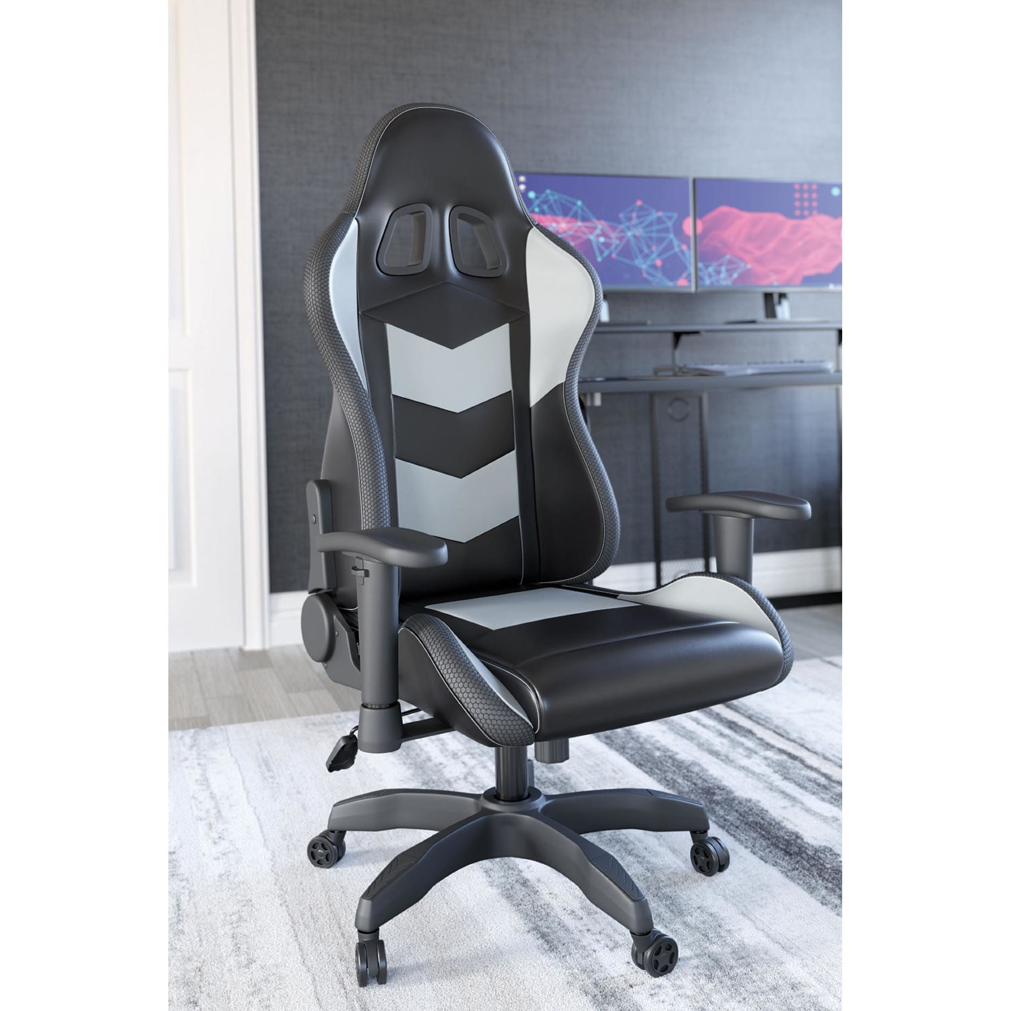 Chaise de jeu pivotante Lynxtyn - Noir/Gris