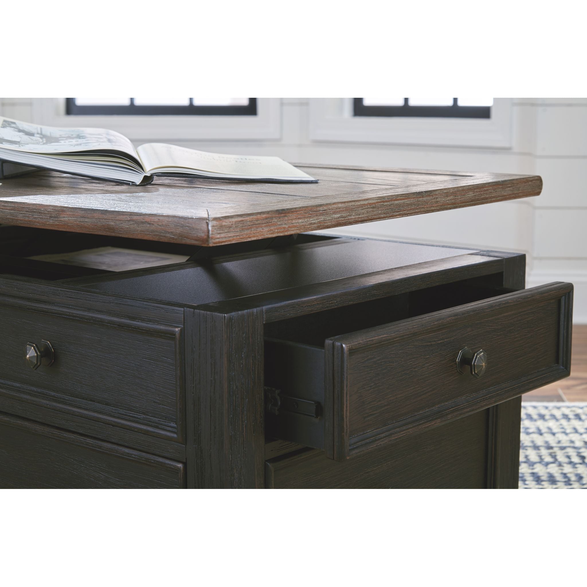 Table basse Tyler Creek - Brun grisâtre/noir