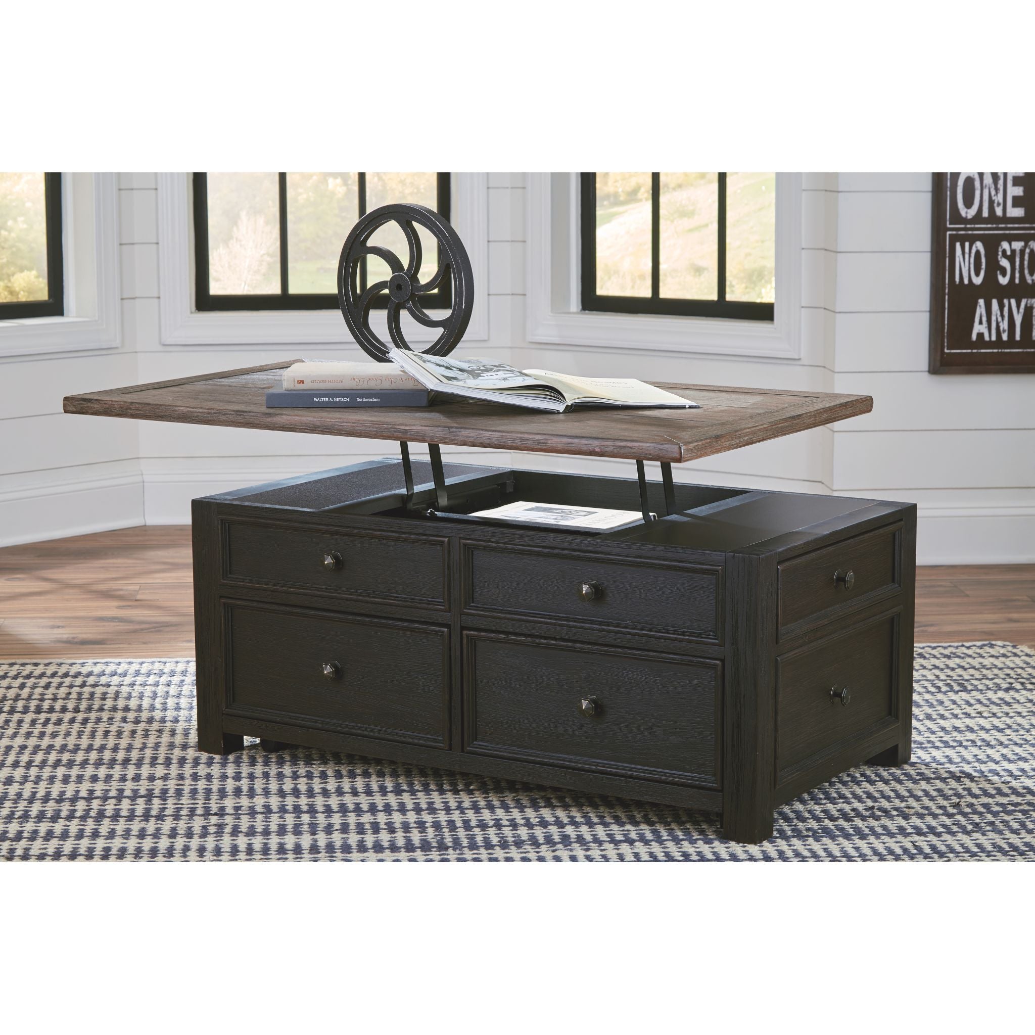 Table basse Tyler Creek - Brun grisâtre/noir