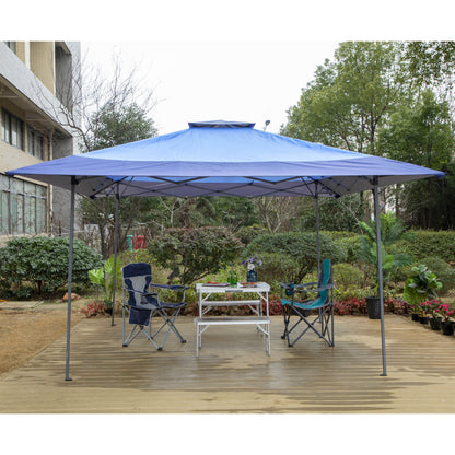 Gazebo de jardin renforcé escamotable avec rideau d'angle élégant - 13 x 13 pi