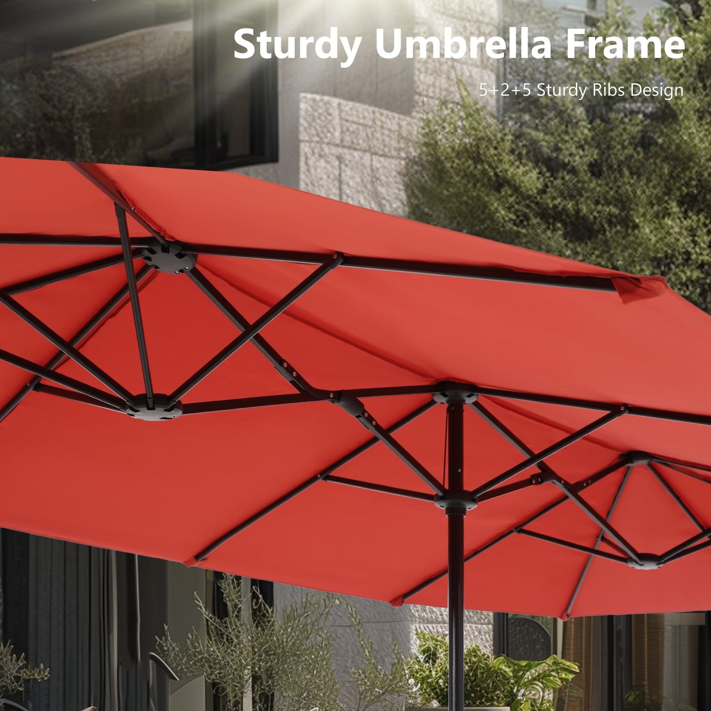 MAISON ARTS 13ft Double -Sided Patio Umbrella Extra Large with Crank