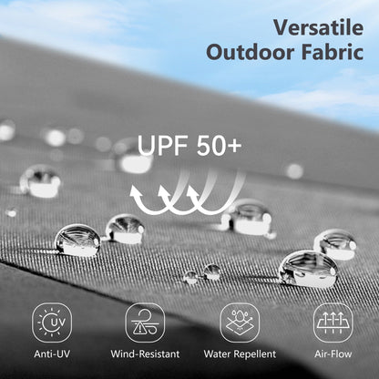 MAISON ARTS Parasol de marché extérieur rectangulaire à manivelle double face de 15 pieds Parasol de patio éclairé par LED solaire avec base incluse