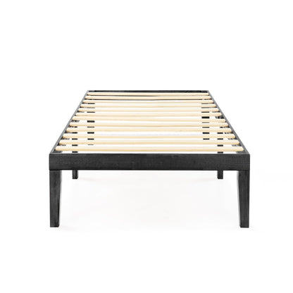 Cadre de lit plateforme classique en bois massif de 16 pouces, disponible en plusieurs finitions