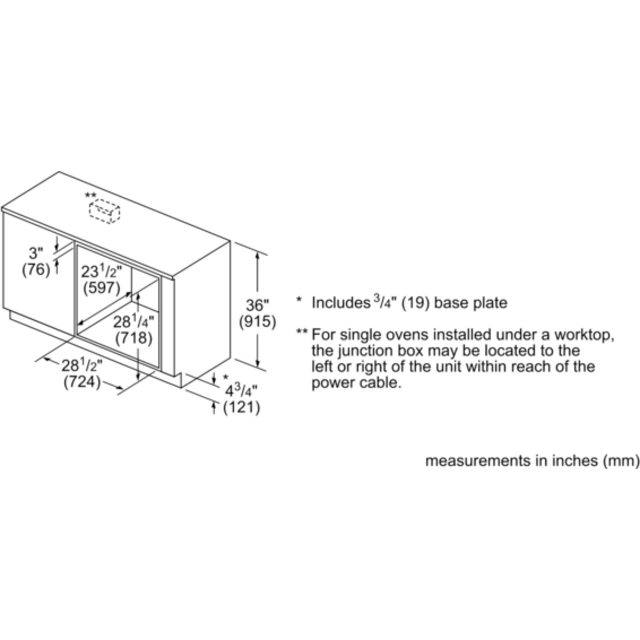 Four mural à convection Bosch 30 (HBLP454UC) - Acier inoxydable