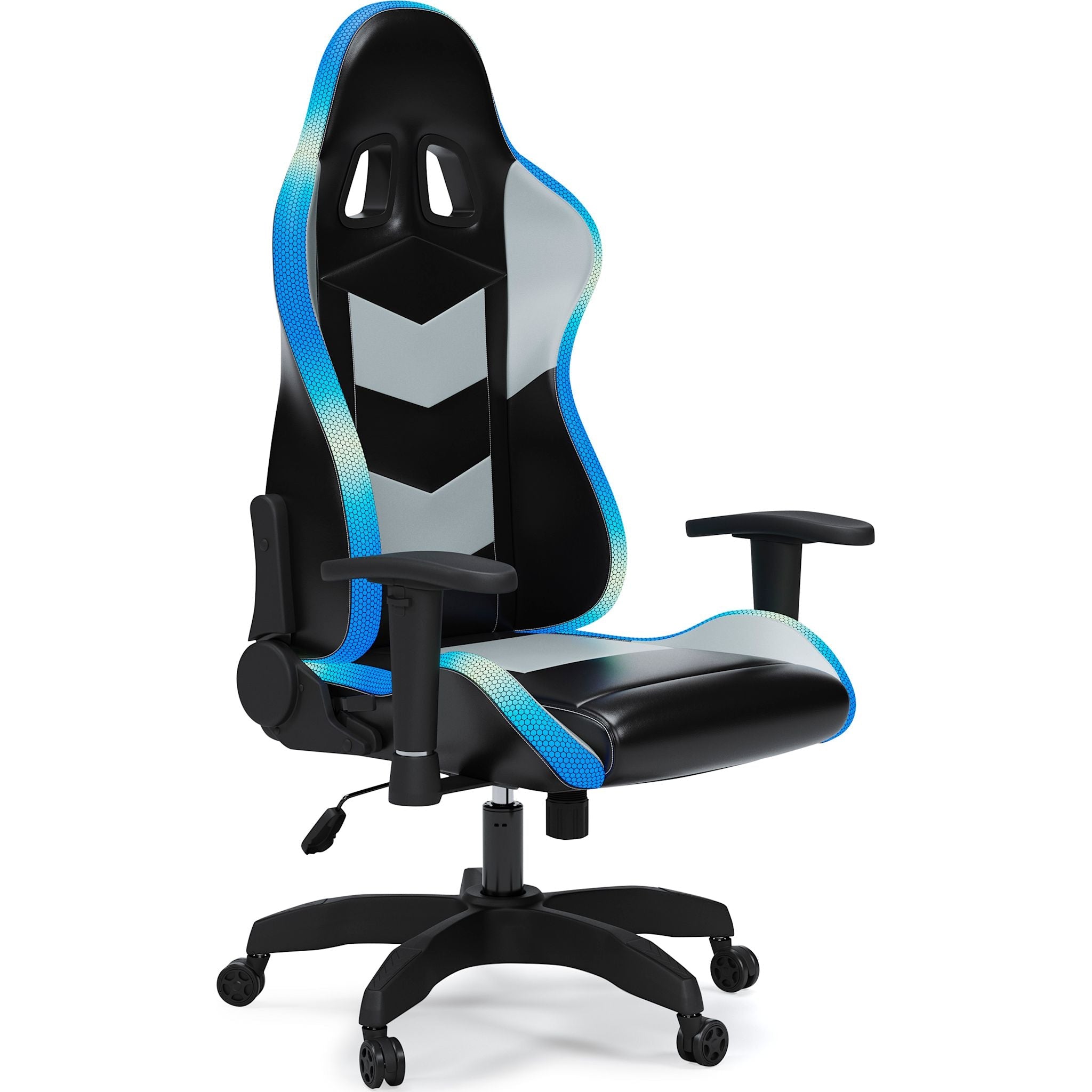 Chaise de jeu pivotante Lynxtyn - Noir/Gris