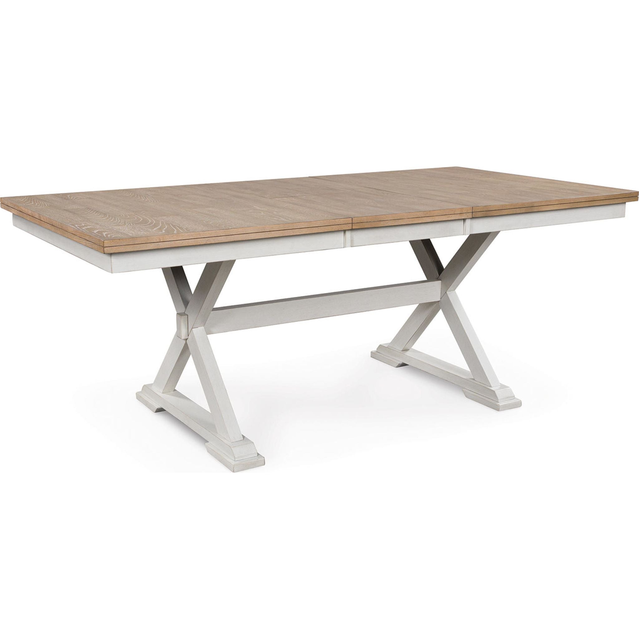 Table à rallonge Purlaney - Blanc antique/Naturel - (PCD627-35)