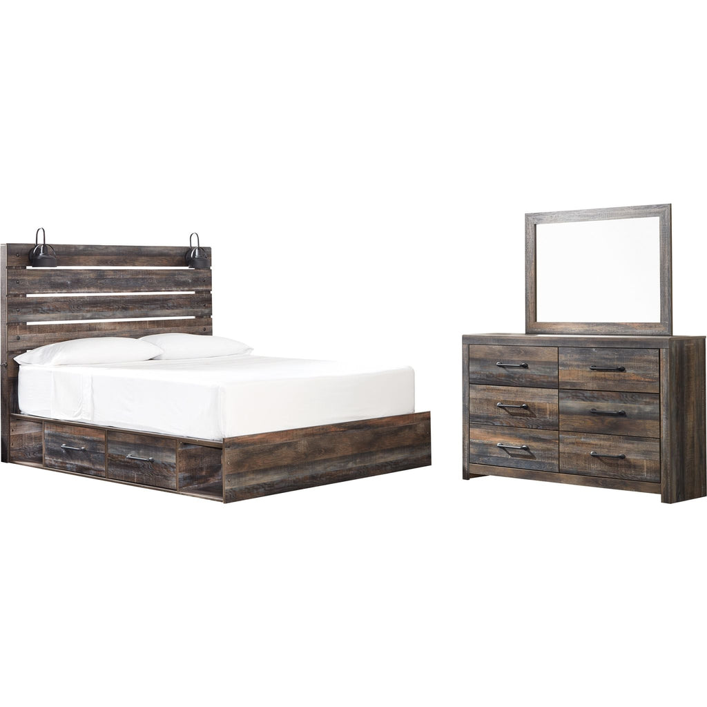 Chambre à coucher avec rangement Drystan 5 pièces pour très grand lit - Multi