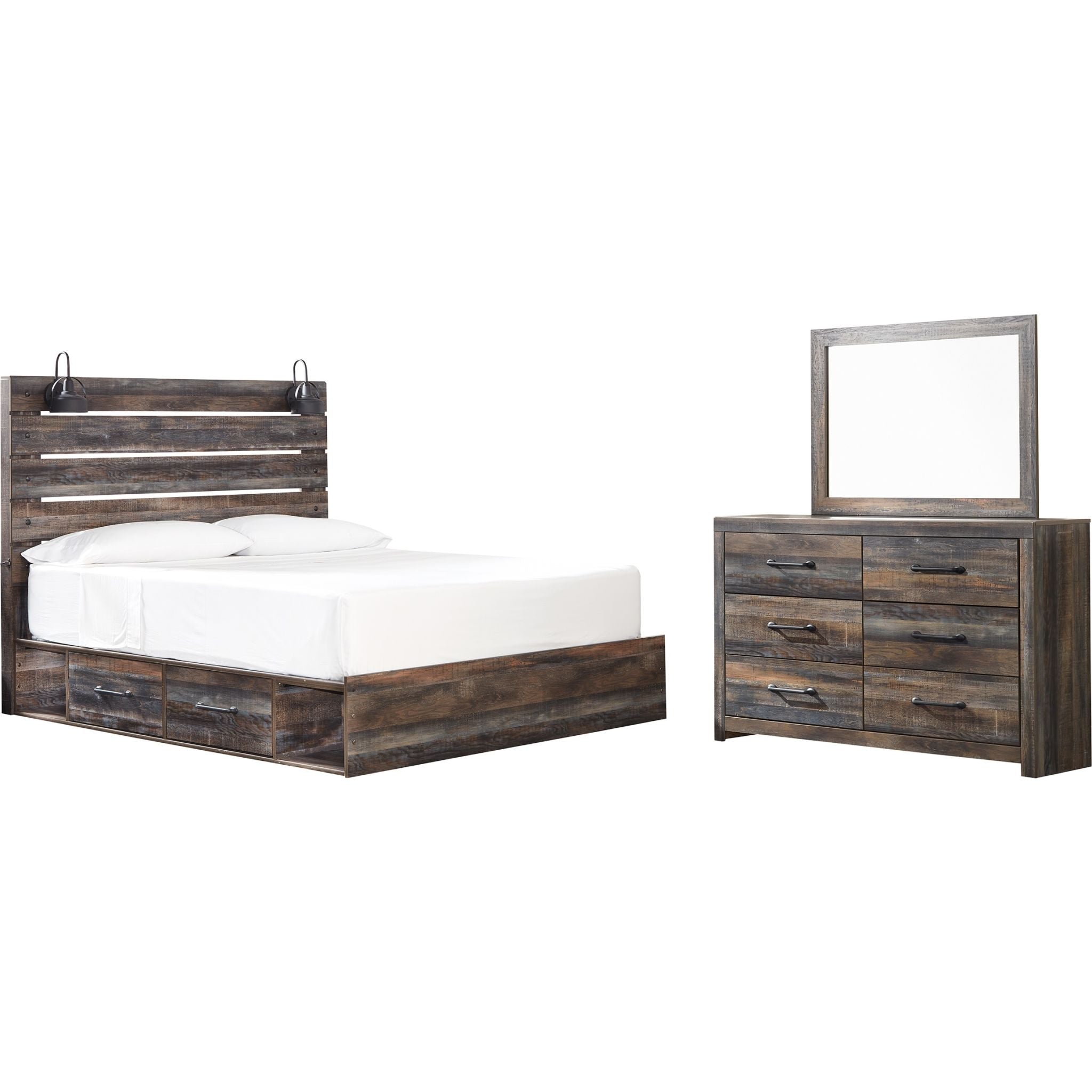 Chambre à coucher avec rangement Drystan 5 pièces pour très grand lit - Multi