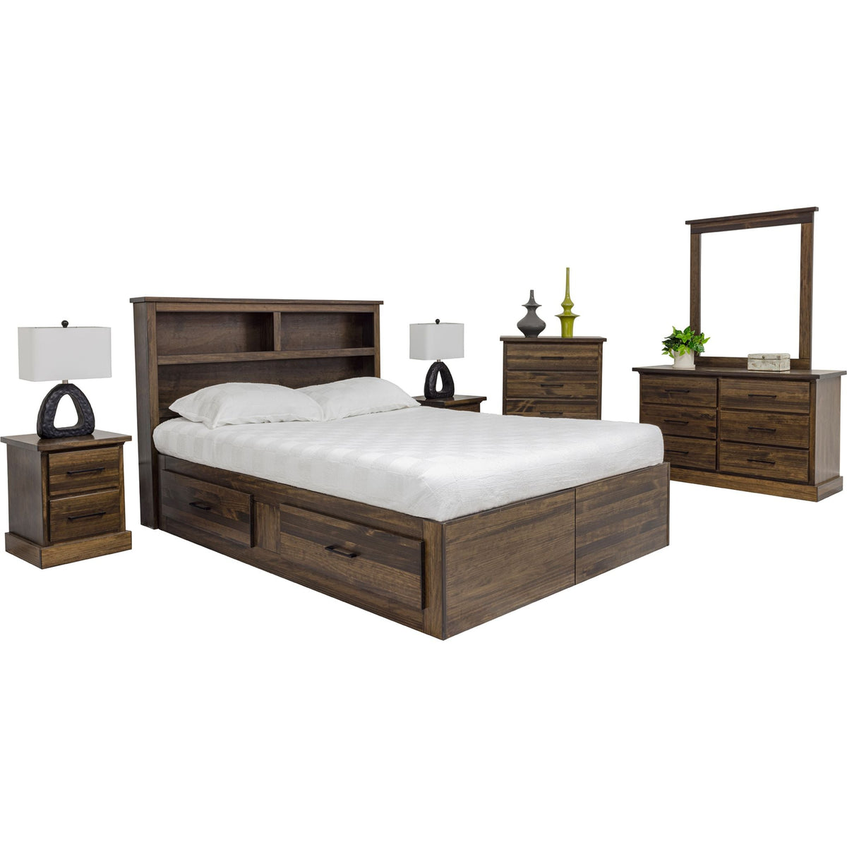 Chambre à coucher Vera 6 pièces avec rangement complet - Truffe