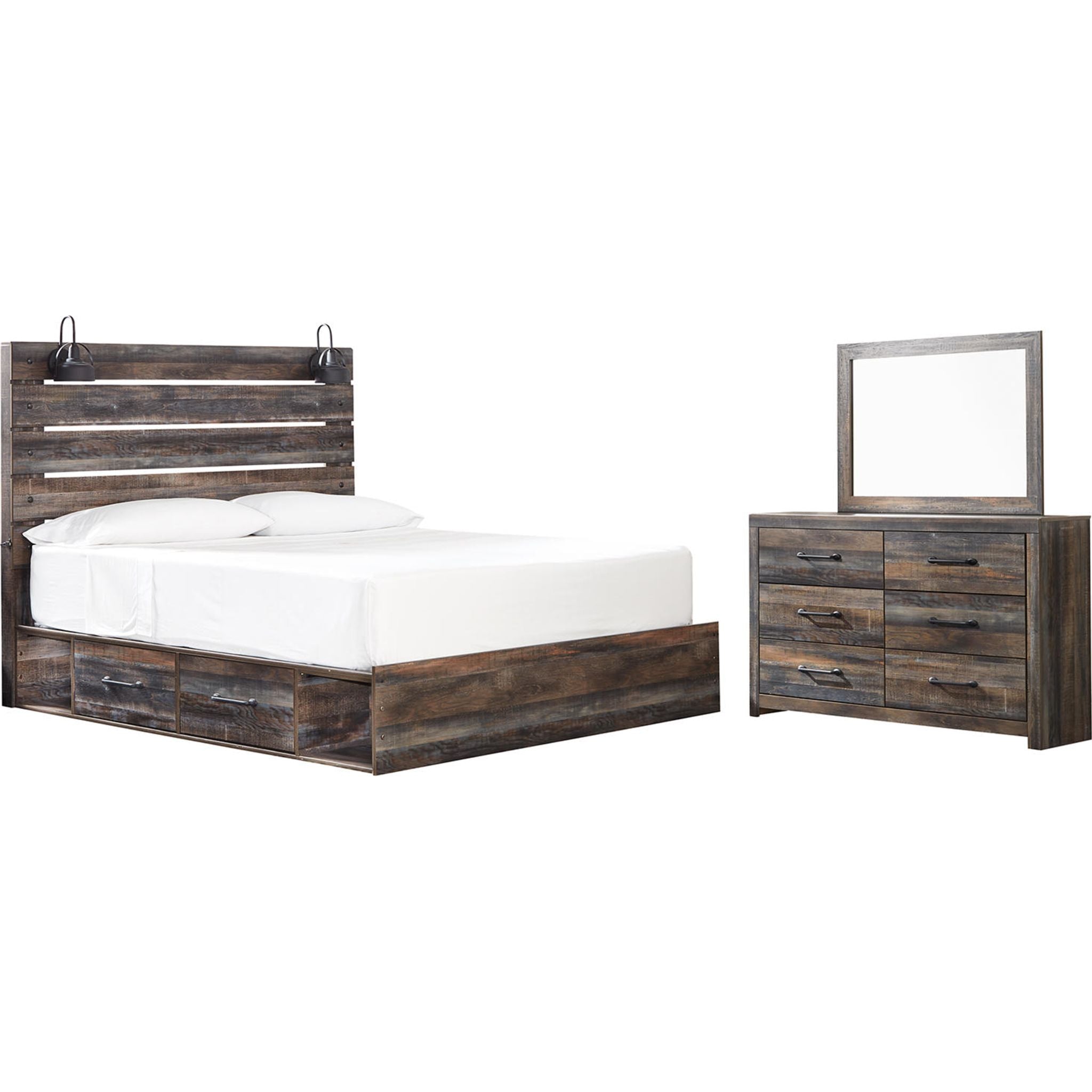 Chambre à coucher avec rangement Drystan 5 pièces pour très grand lit - Multi