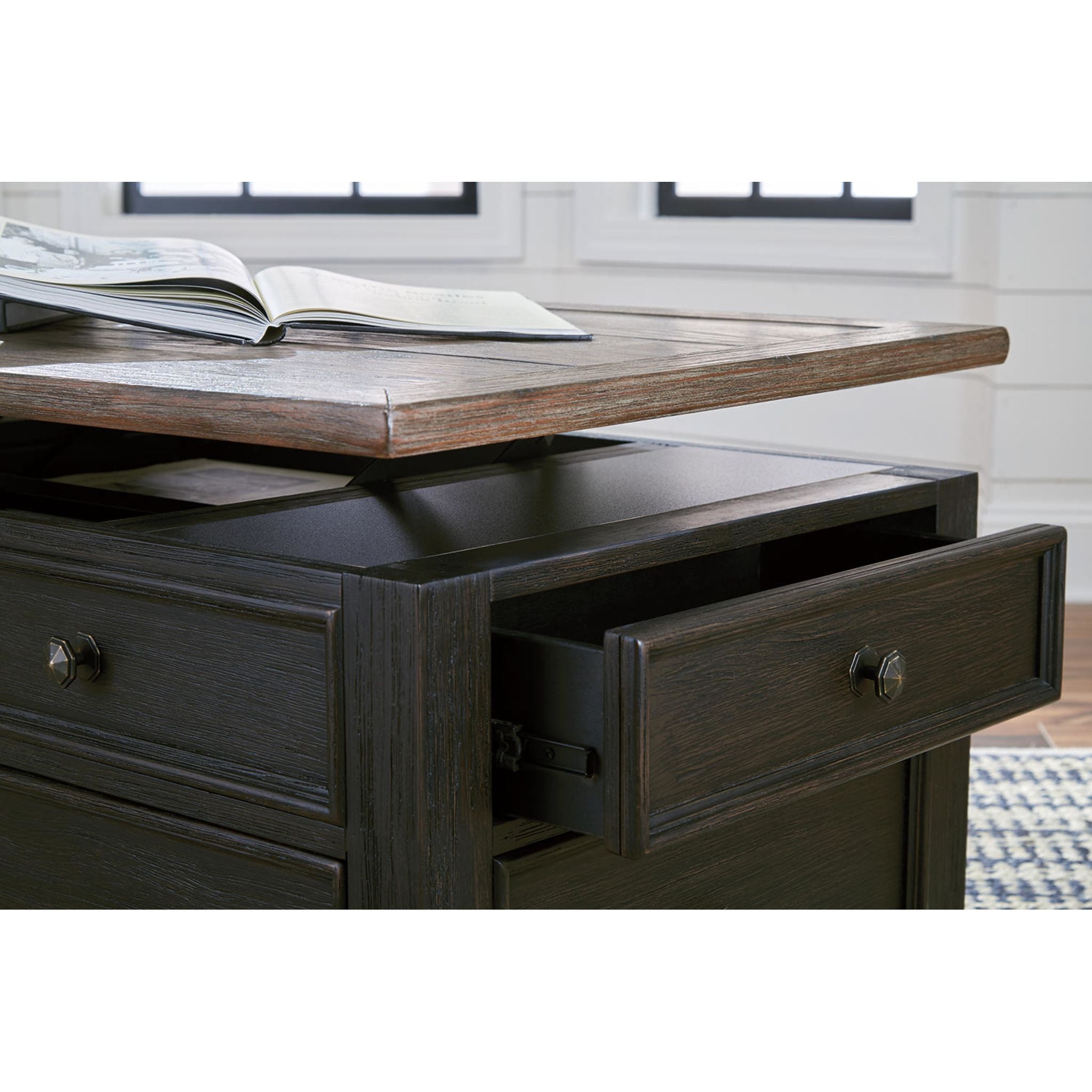 Table basse Tyler Creek - Brun grisâtre/noir