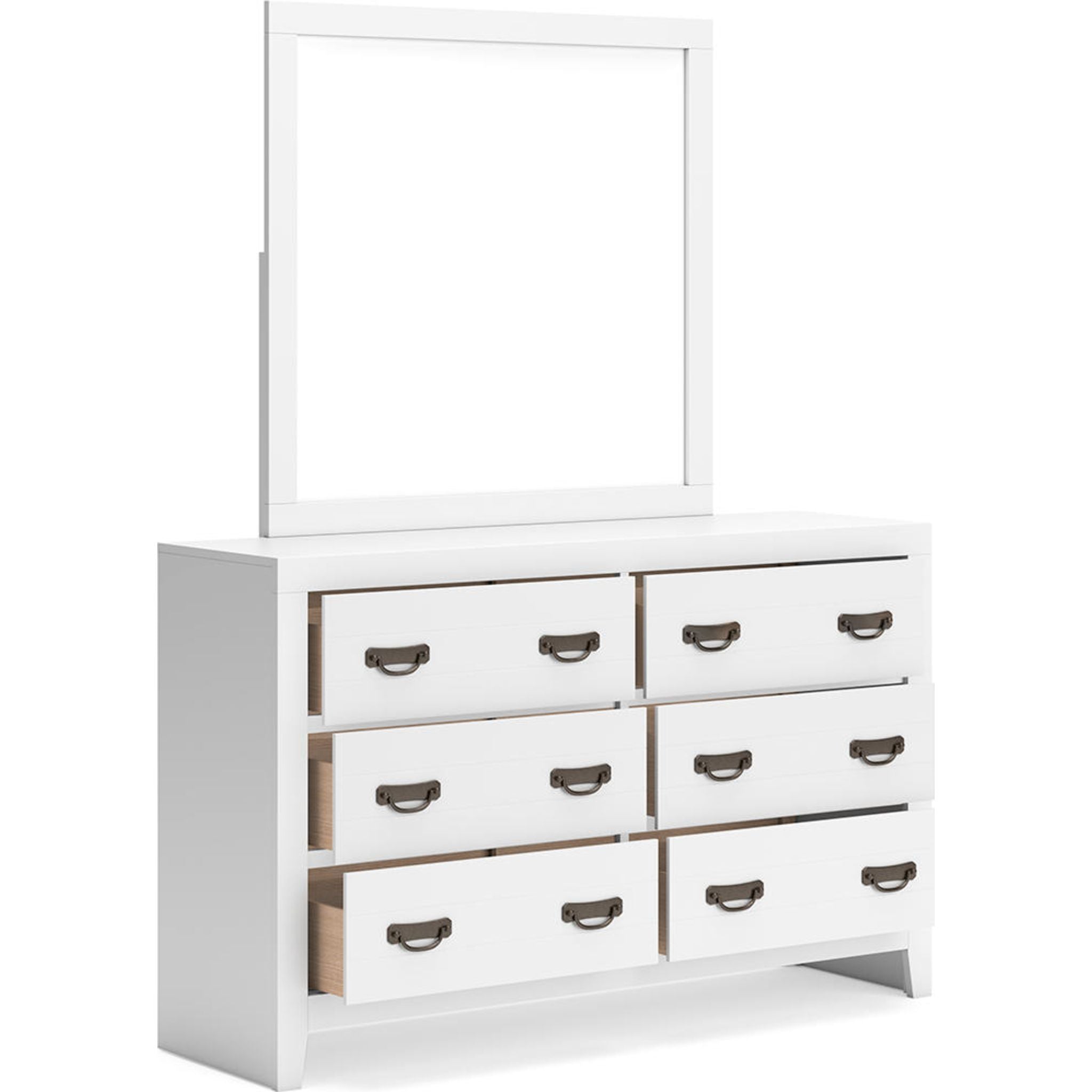 Chambre à coucher Binterglen 6 pièces avec deux lits simples - Blanc
