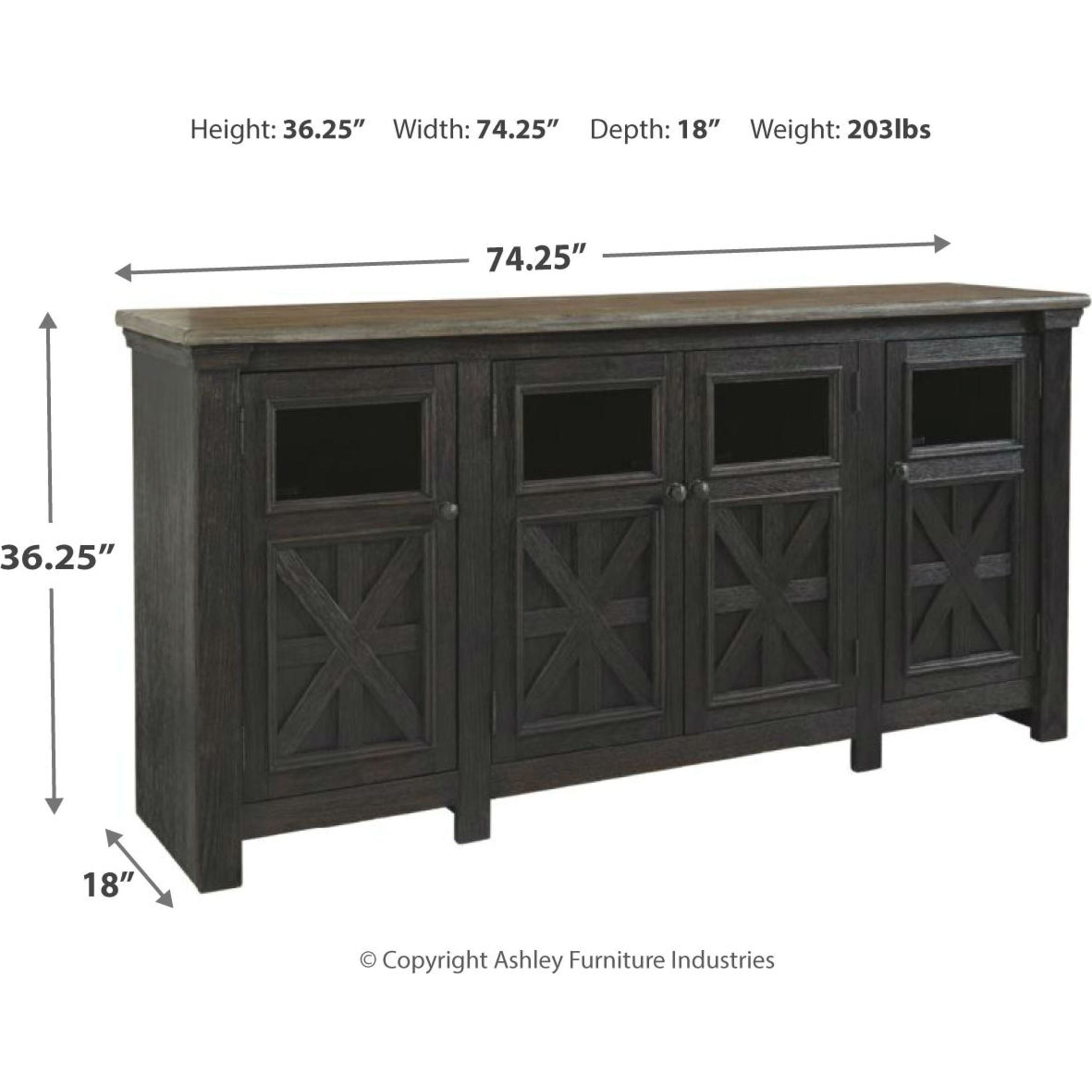 Meuble TV Tyler Creek - Noir/Gris