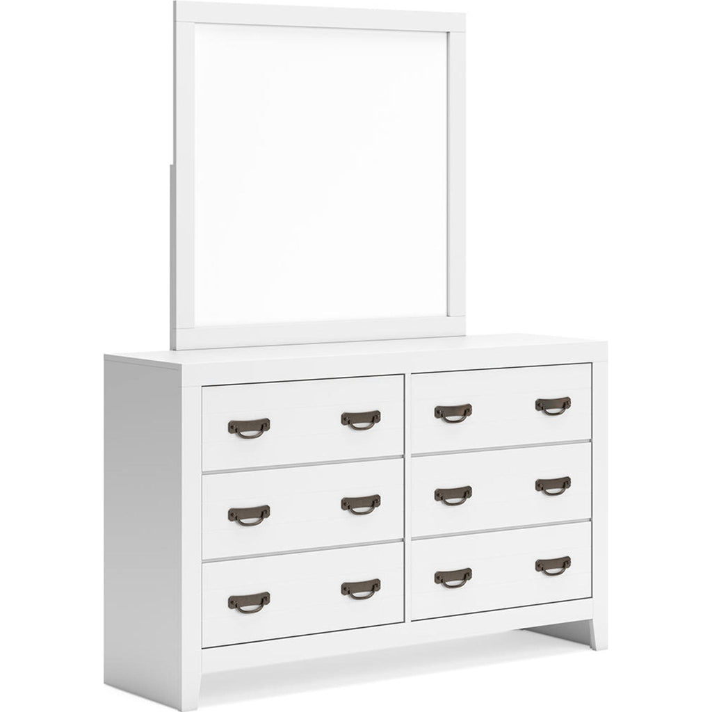 Chambre à coucher Binterglen 6 pièces avec deux lits simples - Blanc