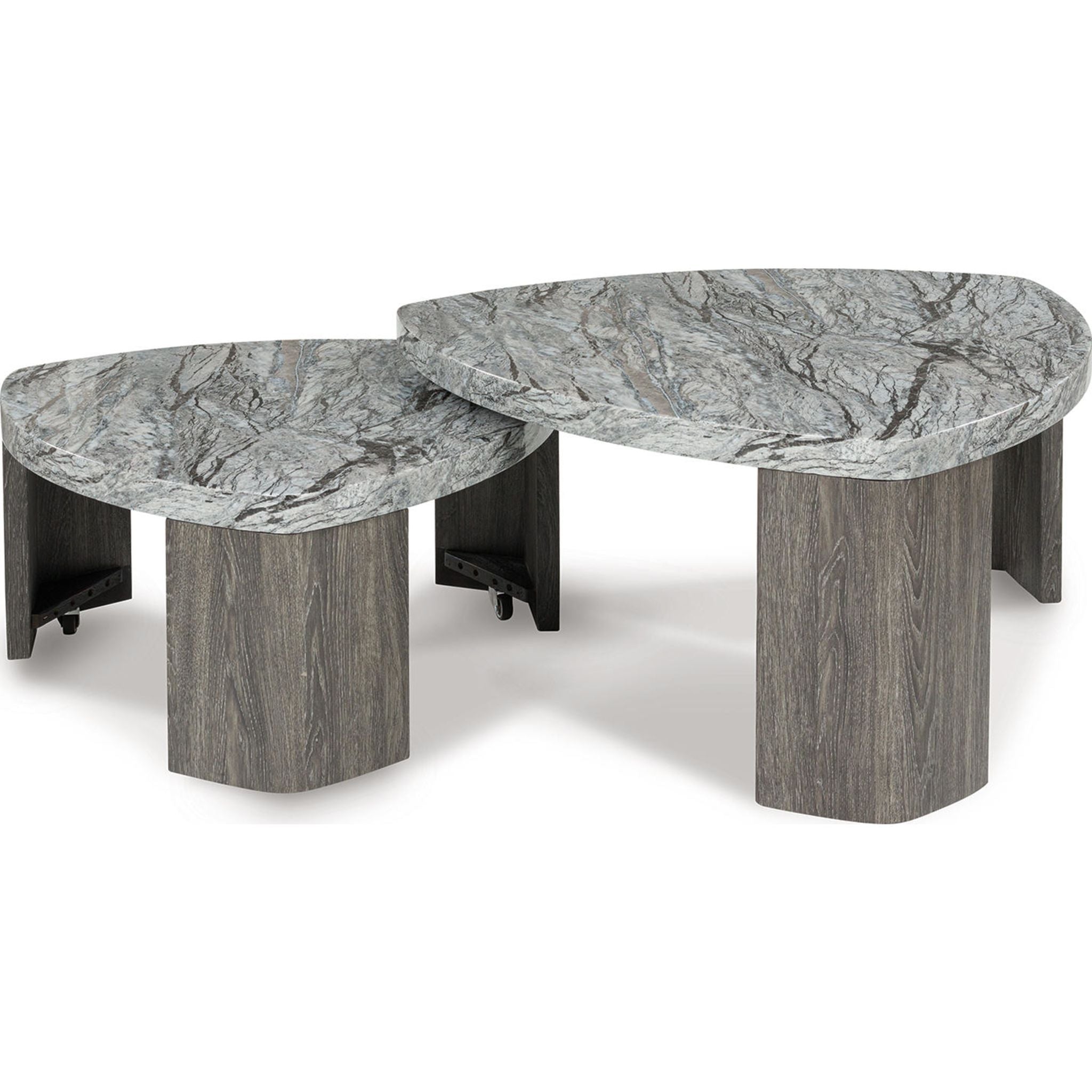 Table basse empilée Surmour - Gris/Marron