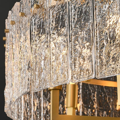 Lustre tambour moderne en cristal doré de 66 cm, 6 lumières, à intensité variable, style glamour, pour îlot de cuisine avec verre dépoli, pour salle à manger