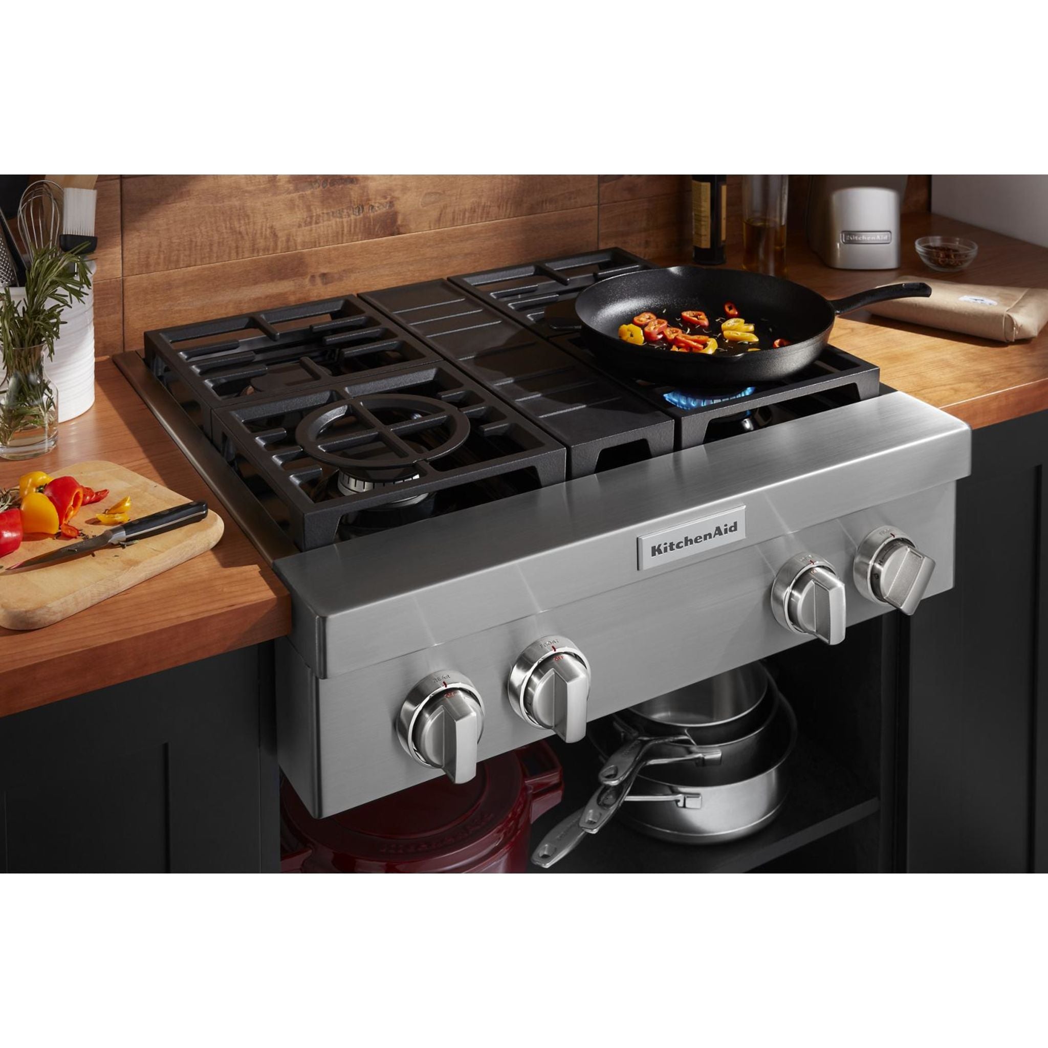 Table de cuisson à gaz KitchenAid 30 (KCGC500JSS) - Acier inoxydable