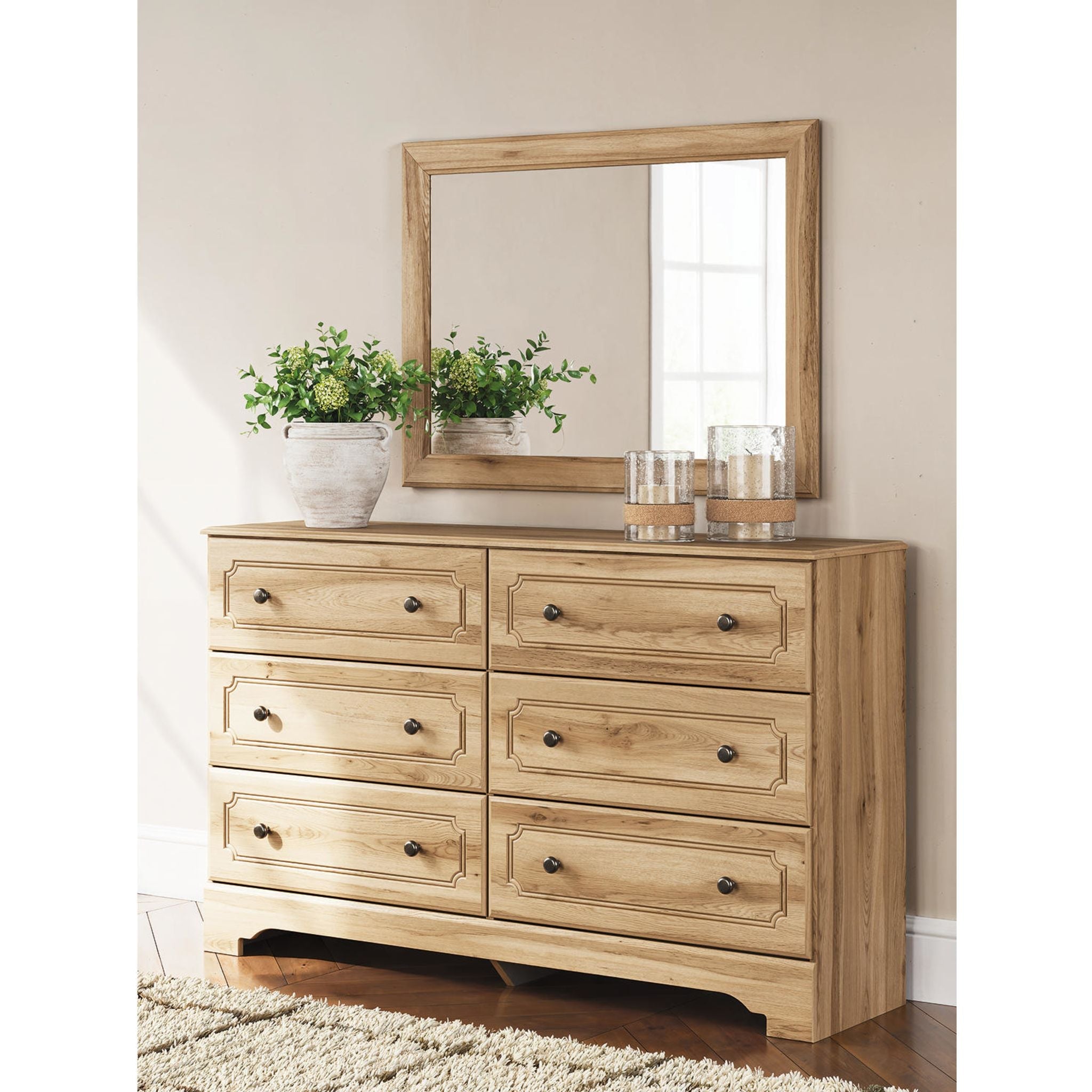 Commode et miroir Aleaport - Brun chaud