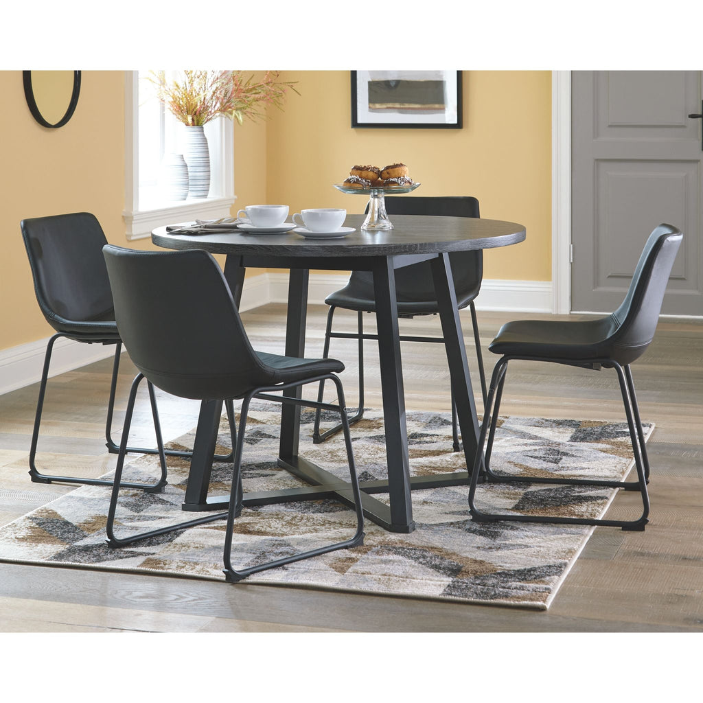 Table à manger Centiar - Gris/Noir - (D372-16)