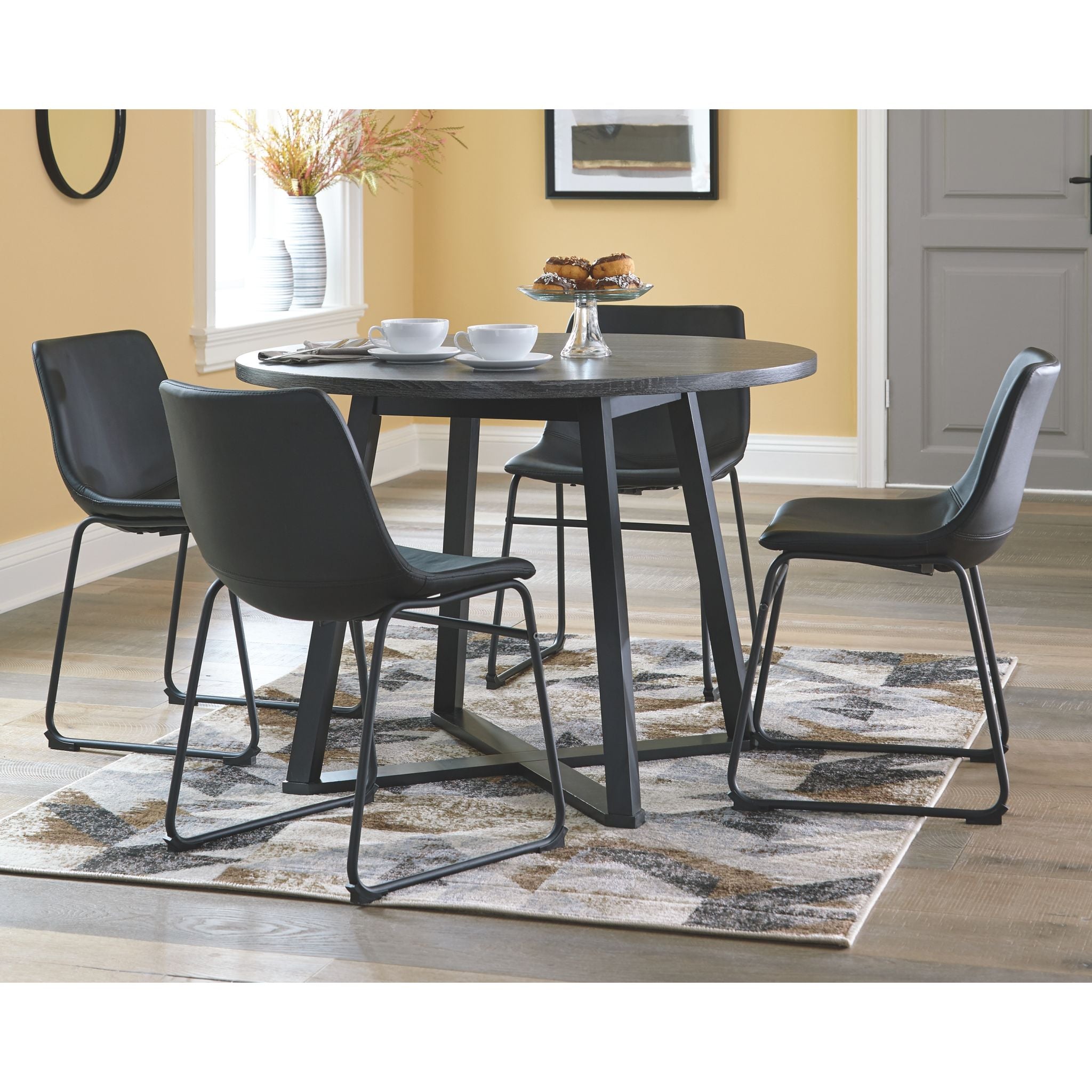 Table à manger Centiar - Gris/Noir - (D372-16)