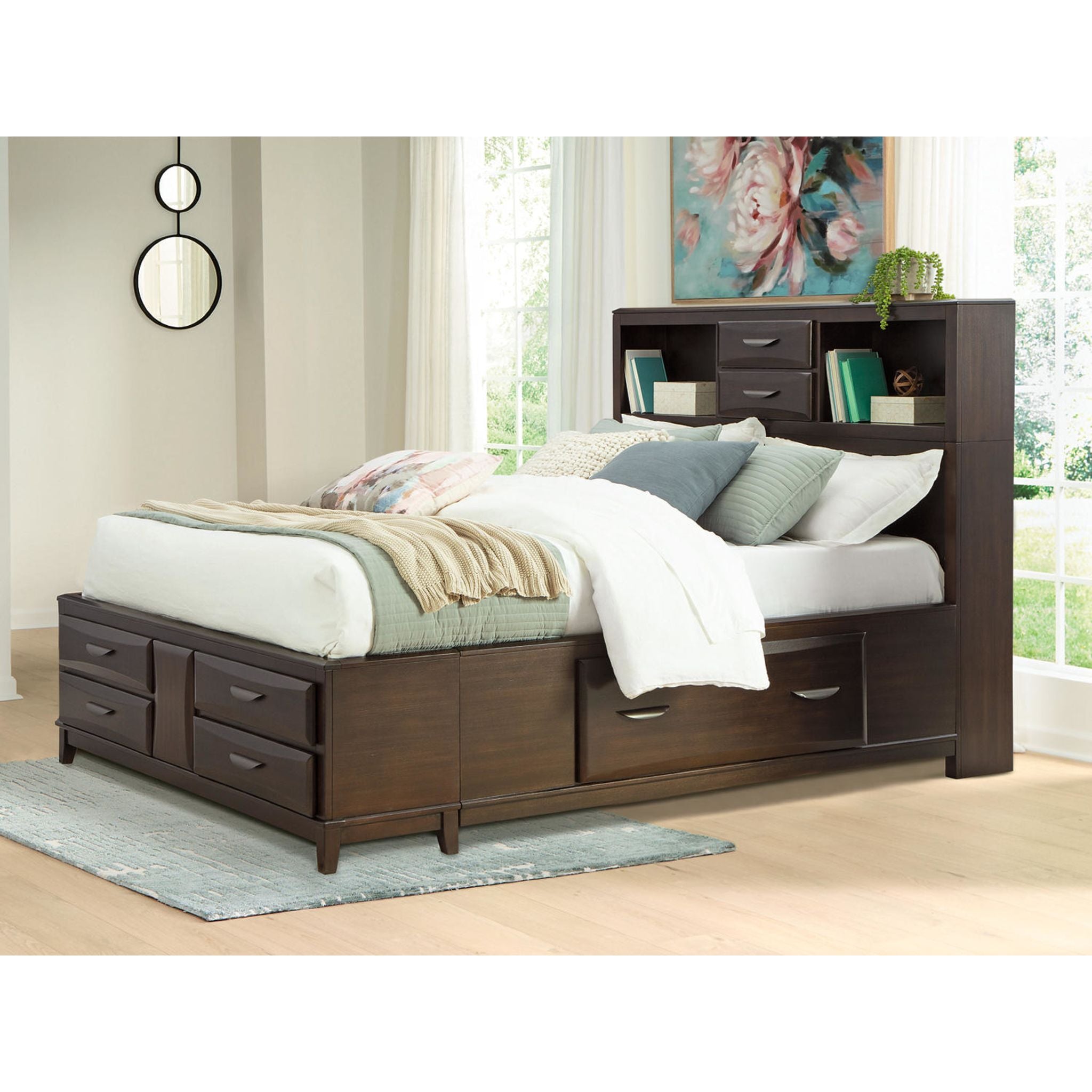 Lit de rangement Vanmore Queen - Brun foncé