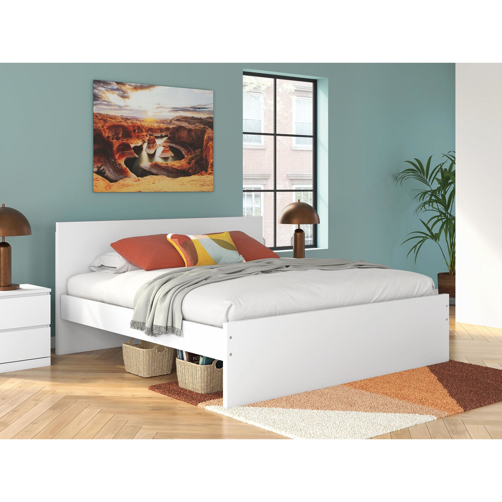 Lit plateforme Onita King - Blanc