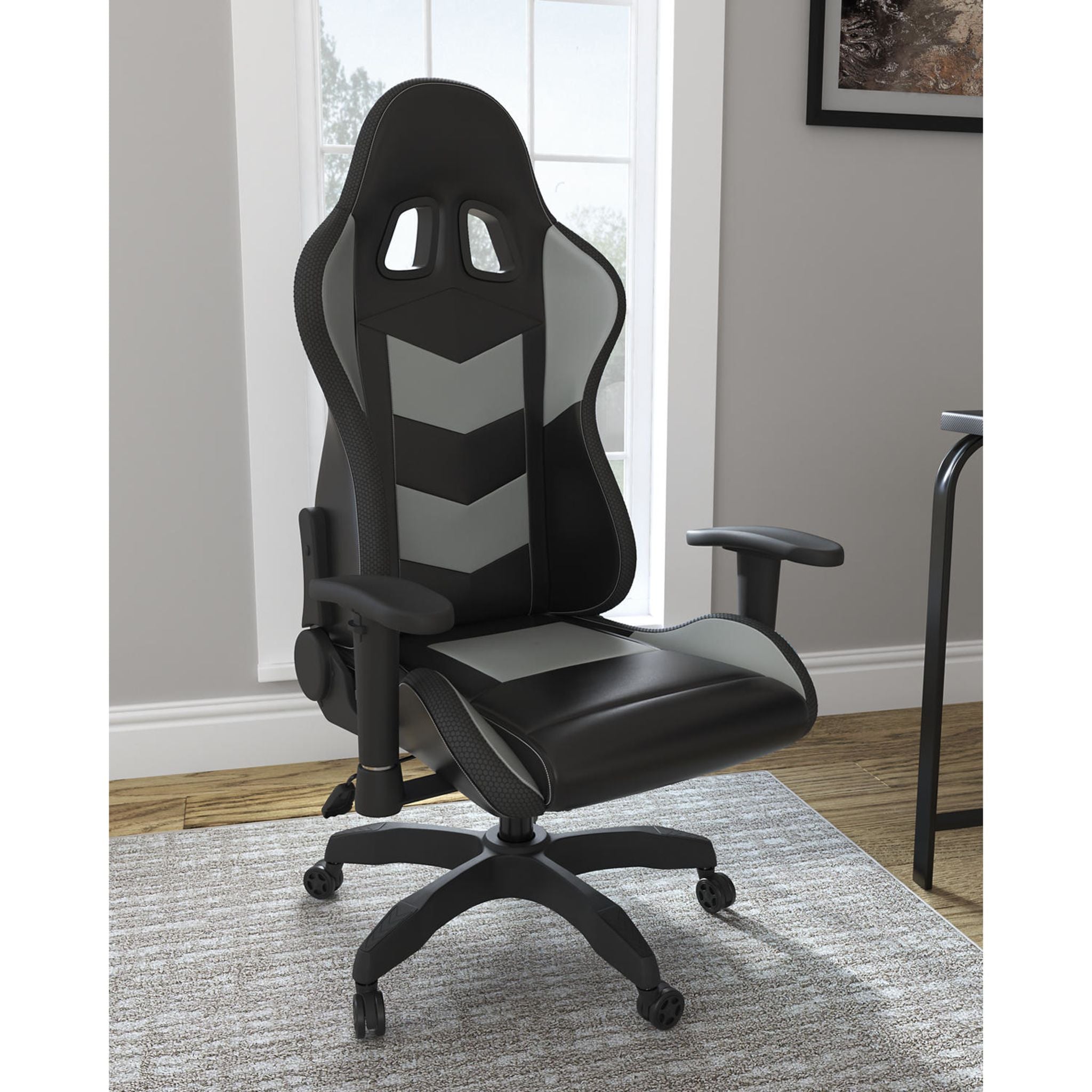 Chaise de jeu pivotante Lynxtyn - Noir/Gris