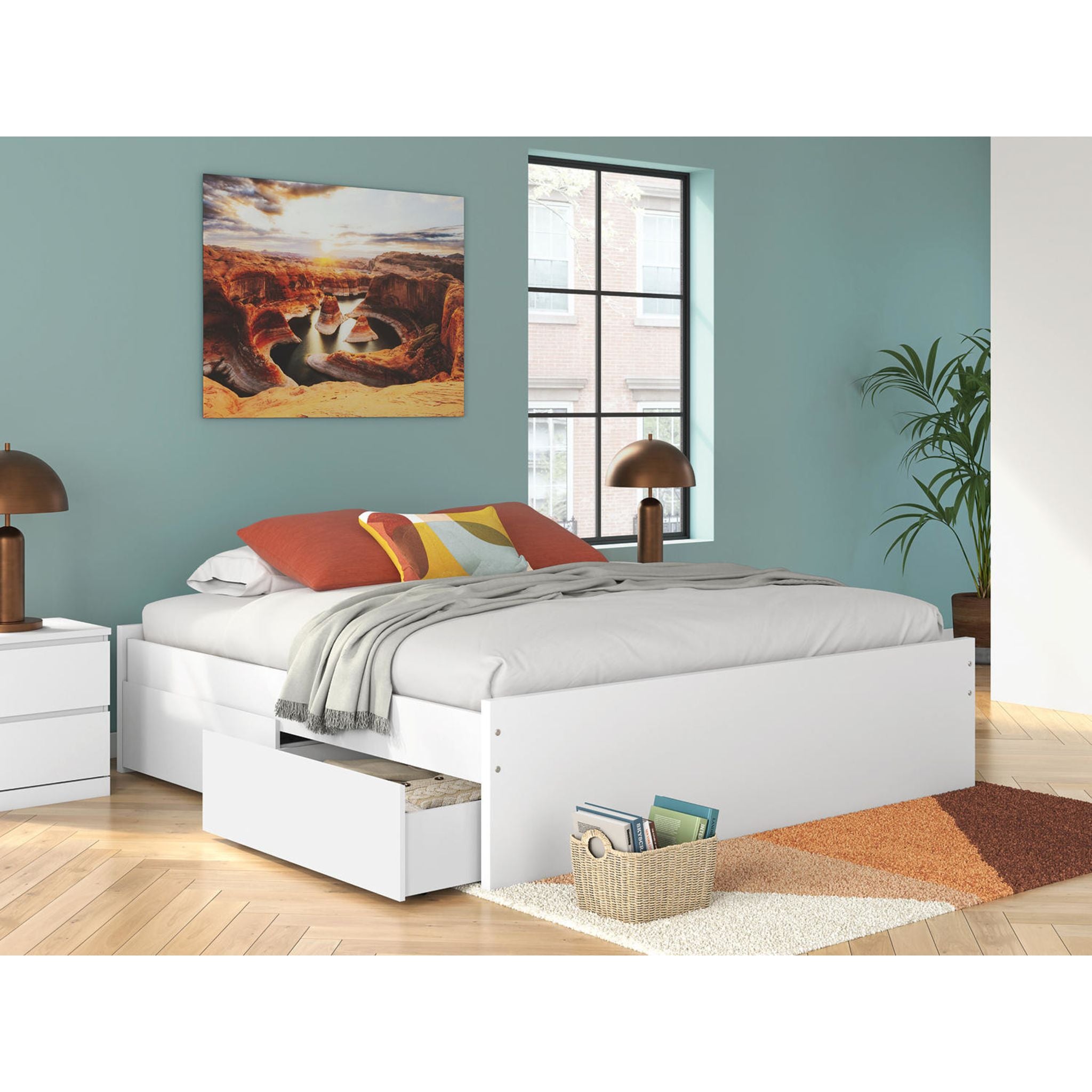 Lit de rangement Onita King - Blanc