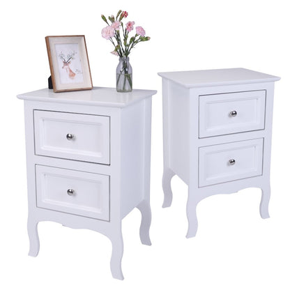 Country Style Two-Drawer Nightstand- Set of 2