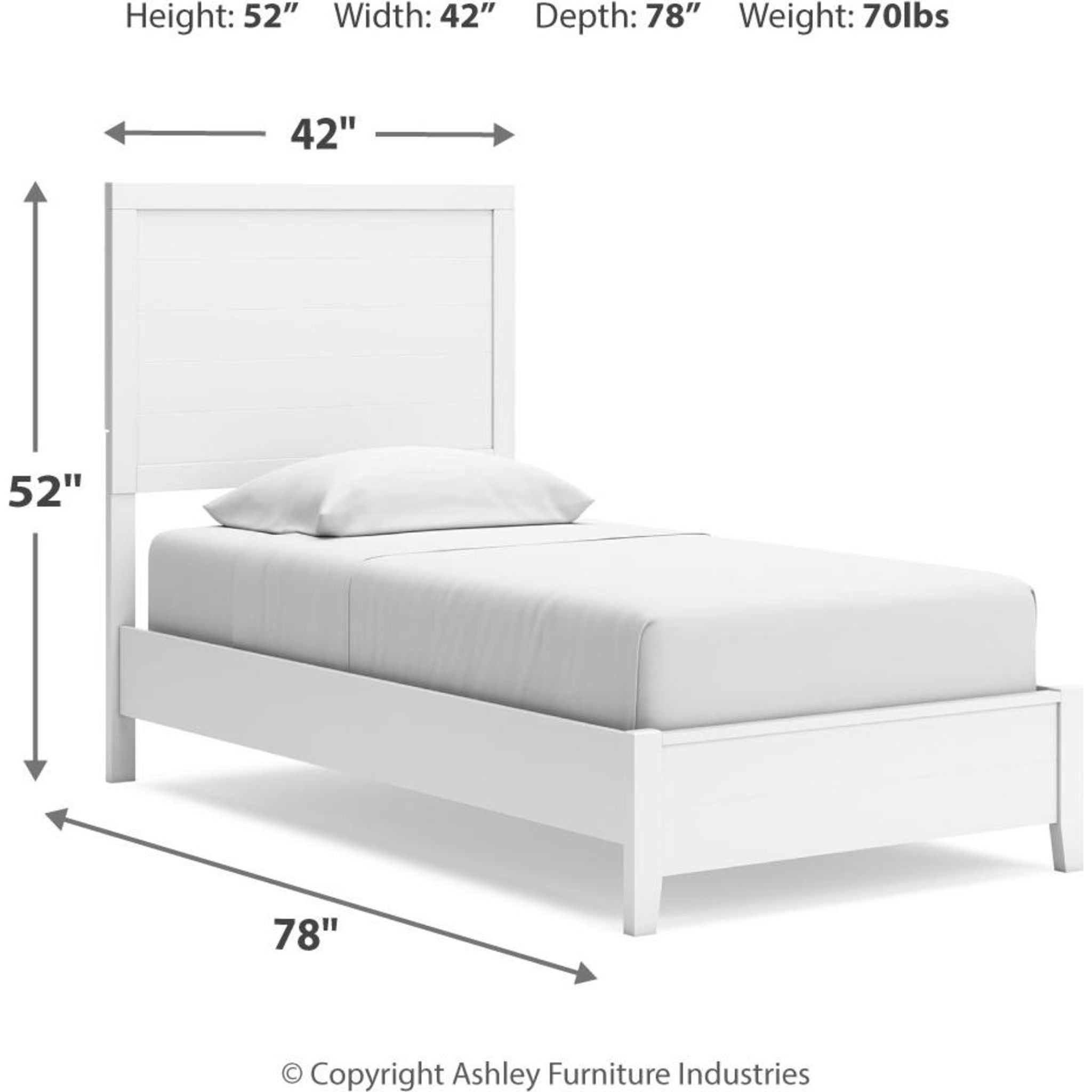 Chambre à coucher Binterglen 6 pièces avec deux lits simples - Blanc