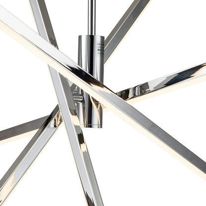 Lustre LED moderne en aluminium noir/doré, plafonnier linéaire Spoutnik pour salon/salle à manger/cuisine