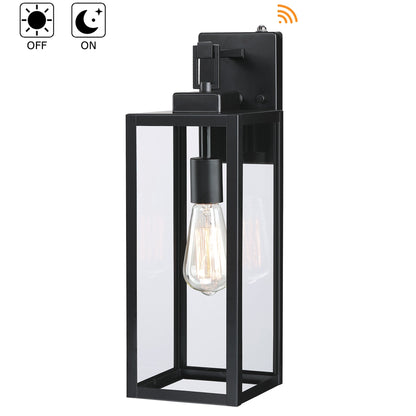 4-pack 1-Light Outdoor Wall Light with Matte Black Finish & Clear glass shade