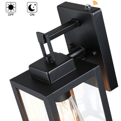 4-pack 1-Light Outdoor Wall Light with Matte Black Finish & Clear glass shade