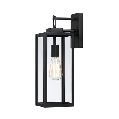 4-pack 1-Light Outdoor Wall Light with Matte Black Finish & Clear glass shade