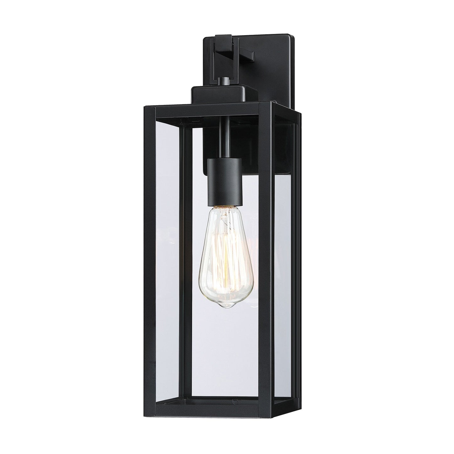 4-pack 1-Light Outdoor Wall Light with Matte Black Finish & Clear glass shade