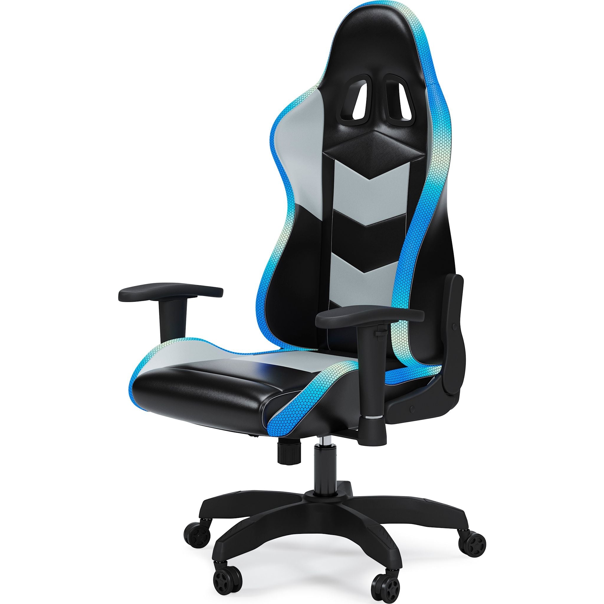 Chaise de jeu pivotante Lynxtyn - Noir/Gris