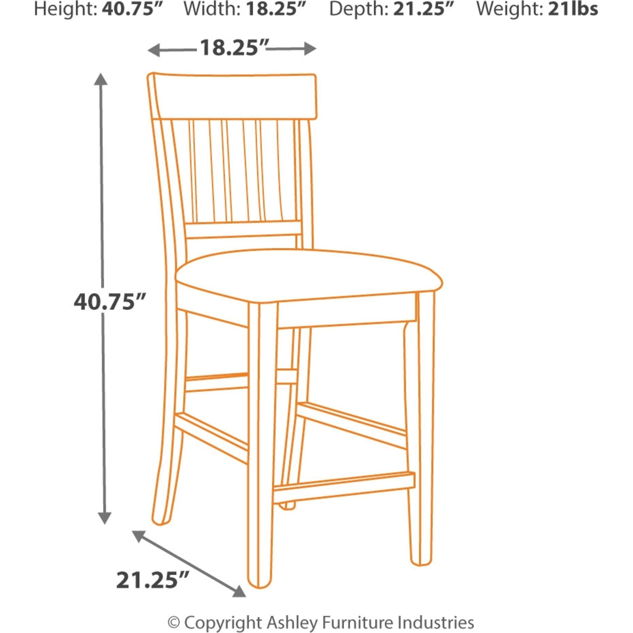 Tabouret de bar Ralene - Brun moyen - (D594-124)