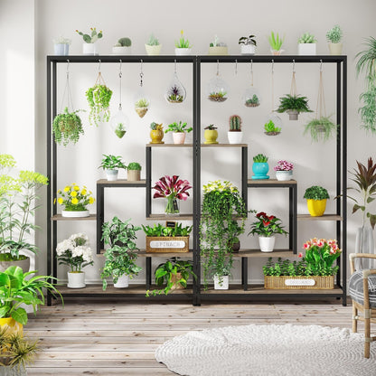 5-Tier Tall Indoor Plant Stand, 70.9 inches Plant Shelf with 10PC Hanging Hooks