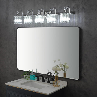 5-light Modern Crystal Bathroom Vanity Lighting Fixtures