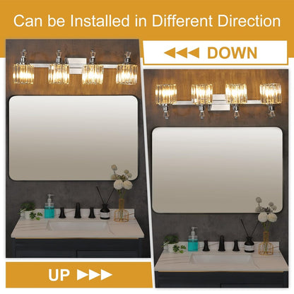 5-light Modern Crystal Bathroom Vanity Lighting Fixtures