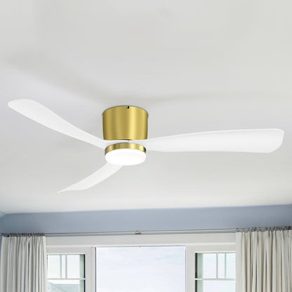 Ventilateur de plafond encastré à DEL noir/blanc de 52 pouces avec télécommande (3 pales)