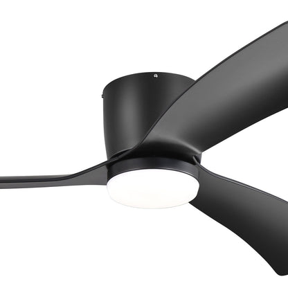 Ventilateur de plafond encastré à DEL noir/blanc de 52 pouces avec télécommande (3 pales)