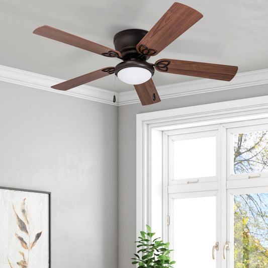 52 Prominence Home Benton Traditional Indoor LED Ceiling Fan with Light, Pull Chains