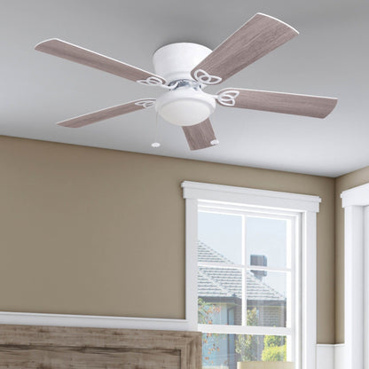 52 Prominence Home Benton Traditional Indoor LED Ceiling Fan with Light, Pull Chains