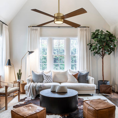 Ventilateur de plafond d'intérieur à 4 pales en laiton antique avec éclairage et télécommande