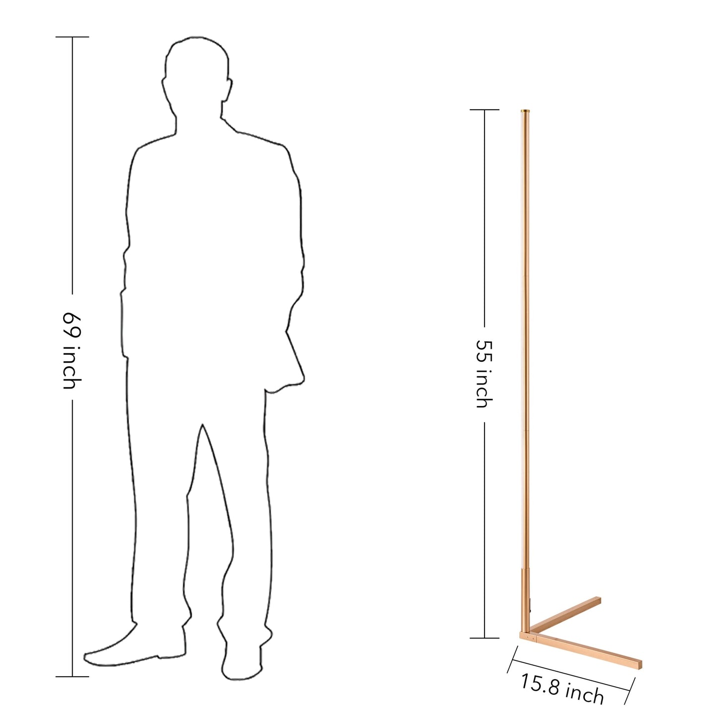 55 RGB Metal Corner Lamp Minimalist LED Floor Lamp