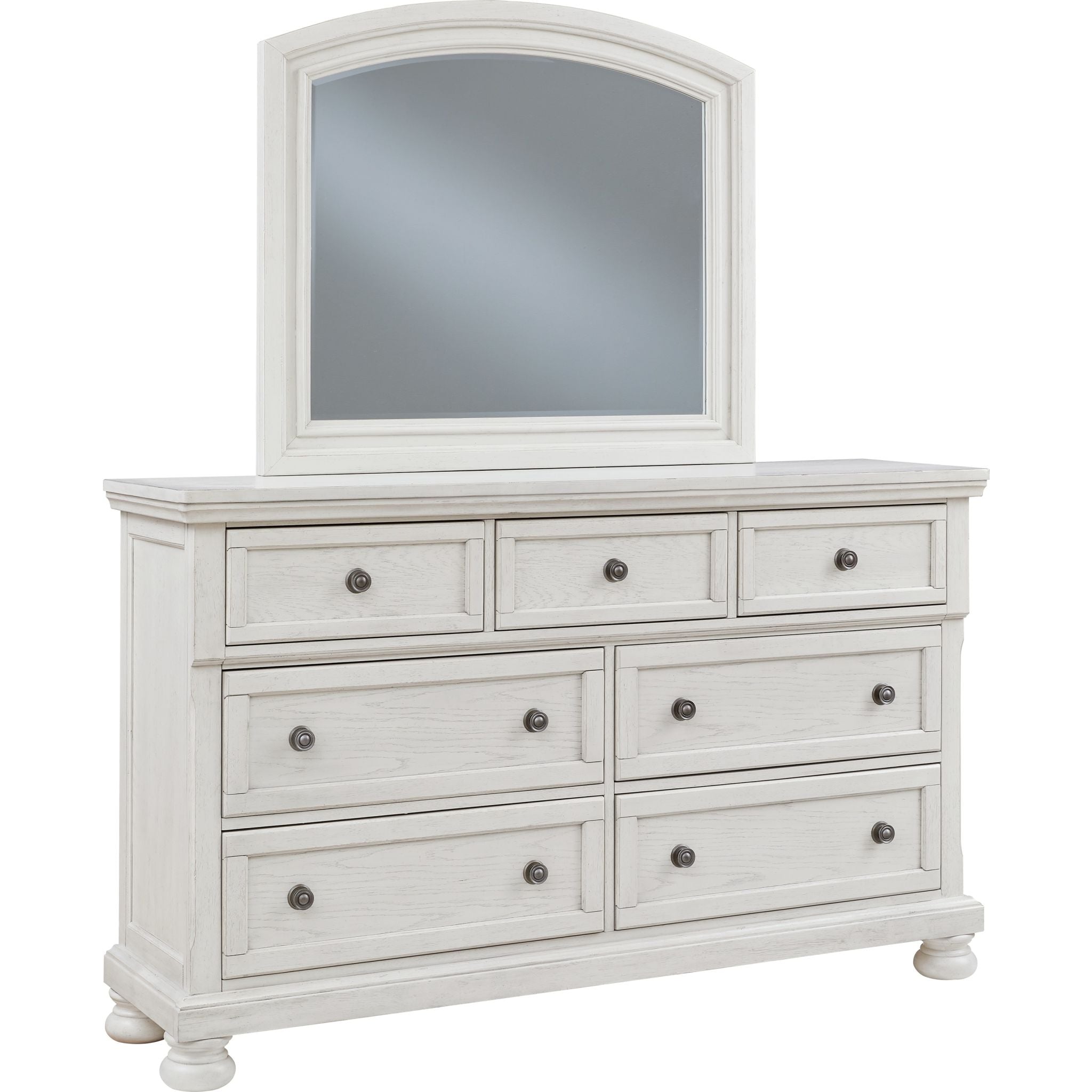 Chambre à coucher 5 pièces Robbinsdale avec lit king-size et lit traîneau - Blanc antique