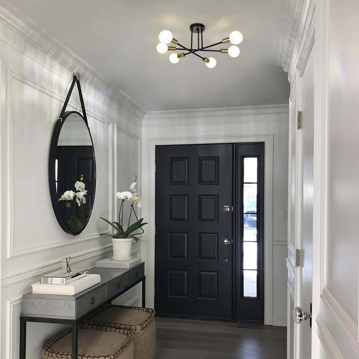 6 - Light Modern Metal 23.62'' Sputnik Semi-Flush Mount Ceiling Light